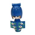 thumbnail image 1 of Adorno de muñeca de kimono de madera, figura coleccionable, escultura, muñeca geisha japonesa azul, 1 of 9