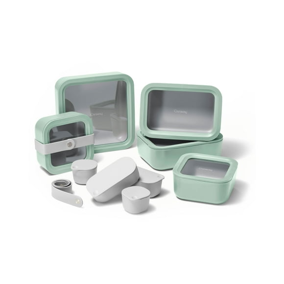 Juego de recipientes de almacenamiento de alimentos de vidrio de alcaravea, 14 piezas con tapas