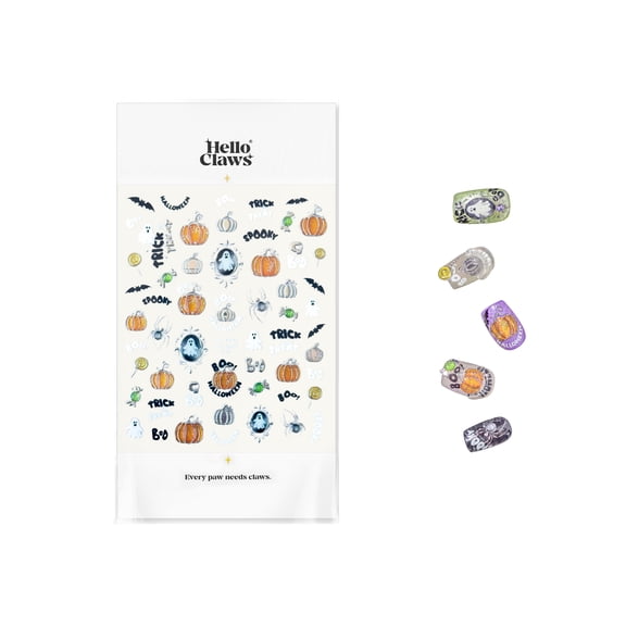 Hello Claws Silver Halloween Pumpkin Nail Deco Sticker, 1 Sheets Nail Sticker Pack