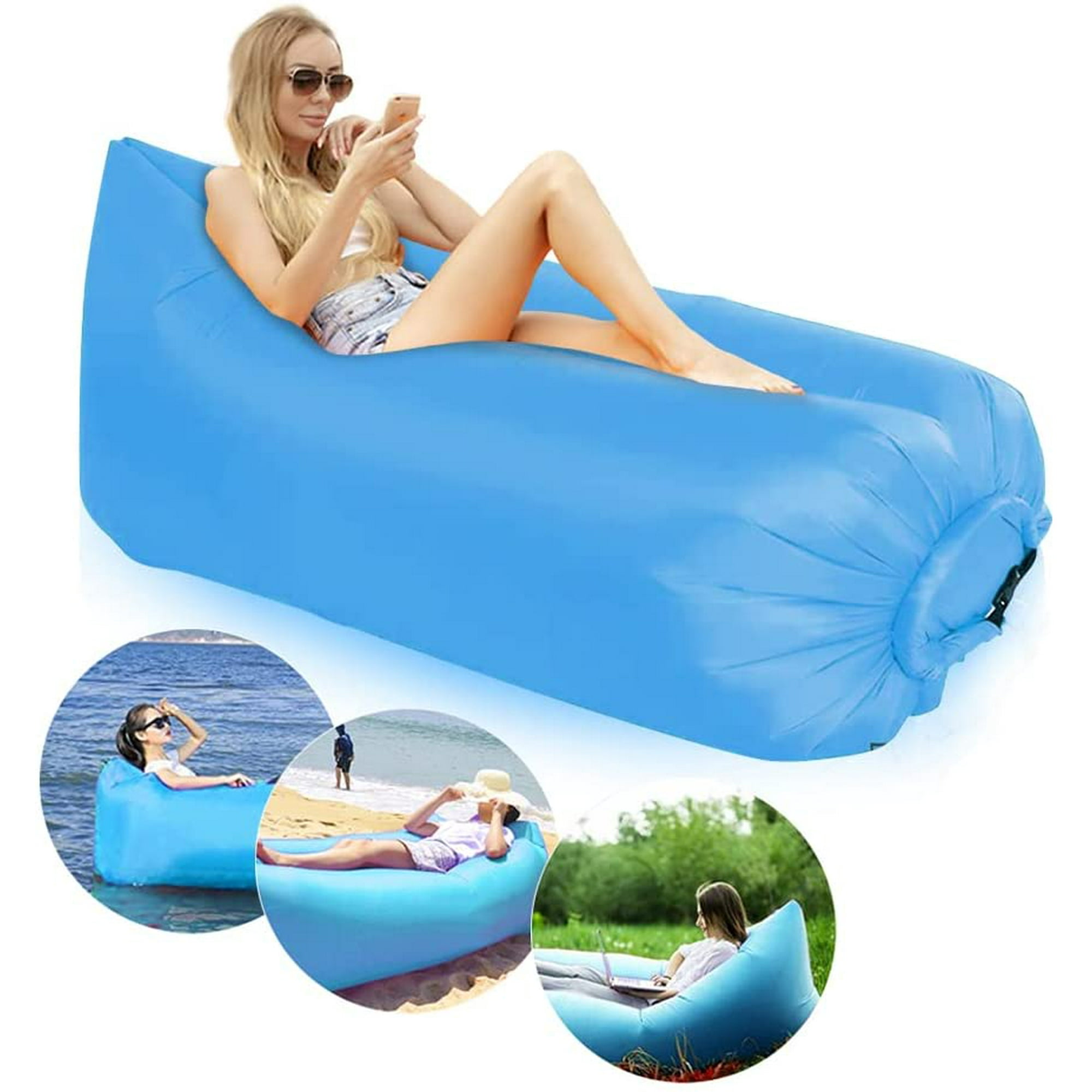 Outdoor Lazy Inflatable Couch Air Leeping Ofa Lounger Bag Camping Bed