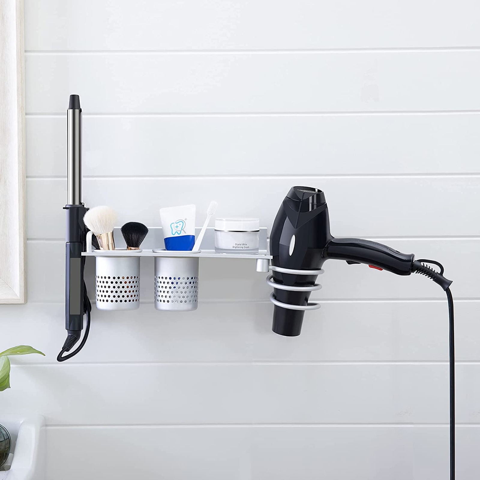 Hair Dryer Holder Shelf,Wall Mount &Over Cabinet Door Hair Care
