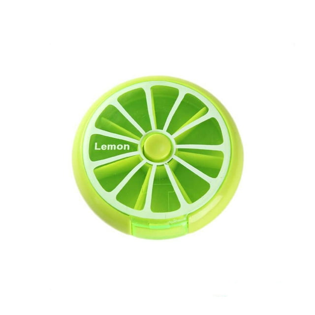 Portable 7-day Fruit Shape Rotating organizer Fruit pill case 7 Slot Pill Organizer Cover Case Weekly Drug Small box