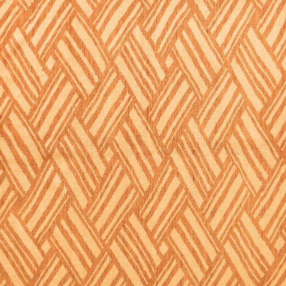 Ahgly Company Indoor Square Abstract Orange Modern Area Rugs, 7' Square