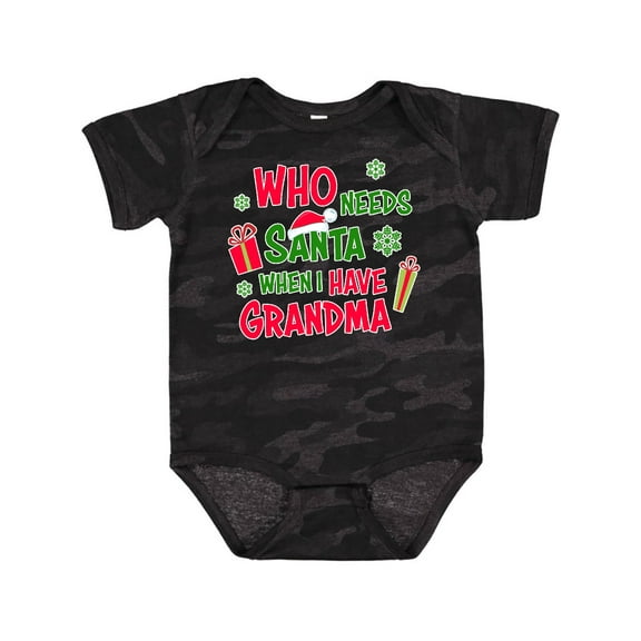 Inktastic Who Needs Santa when I Have Grandma Boys or Girls Baby Bodysuit