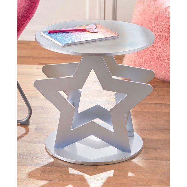 Novelty Silver Star Shaped Room Kids Nightstand Accent Table For Kids Teenagers Room Walmart Com Walmart Com