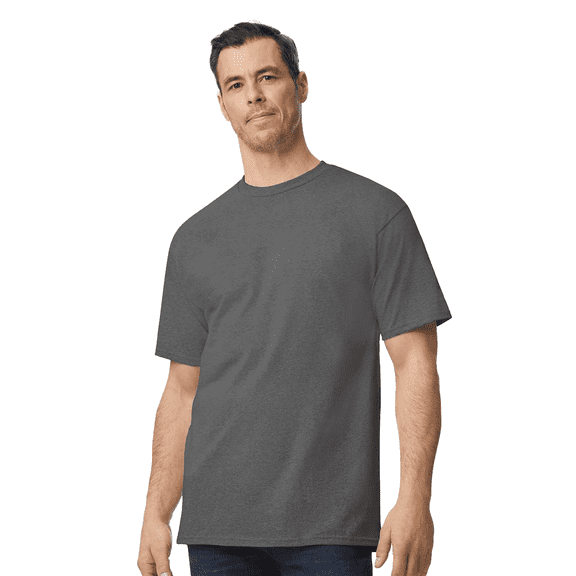 Gildan Ultra Cotton Tall T-Shirt, Men's Short Sleeve Crewneck Classic Shirt, Charcoal Tee, XLT