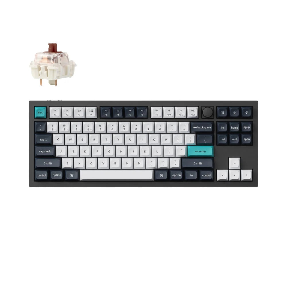 Keychron Q3 Max Hot-swappable RGB Mechanical Keyboard 2.4 GHz & Bluetooth Jupiter Switch Aluminum Frame TKL Layout (87 Keys) for Windows Mac OS