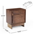 thumbnail image 4 of GDF Studio Modern Rectangle Wood Nightstand with Storage, Walnut, 4 of 12