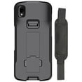 thumbnail image 1 of Case + Hand Strap Combo for Zebra TC22 TC27 Mobile Computer Scanner, Nakedcellphone Textured Slim Hard Shell Protector Cover with Kickstand - Black, 1 of 9