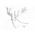 thumbnail image 2 of Mahdavi, Gholam Reza 32x25 White Modern Wood Framed Museum Art Print Titled - Deer, 2 of 4