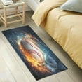 thumbnail image 5 of GZHJMY Ice Fire Baseball Kitchen Mat Soft and Absorbent Bath Mats for Bathroom Non Slip Quick Dry Shaggy Bath Carpet Machine Wash for Kitchen Bathroom Shower Home Decor 39x20 in, 5 of 7