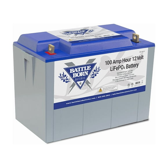 Battle Born Batteries Battery BB10012 Group 31; 12 Volt; 720 Cold Cranking Amps; Top Terminals; Lithium; Deep Cycle Battery; 100 Ampere Hour Capacity; 12.76 Inch Length; 6.86 Inch Width