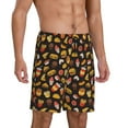 thumbnail image 2 of Kdxio Burger Fries Print Mens Sleep Shorts Bottoms Soft Comfy Pajama Wear Pants with Drawstring Pockets, 2 of 7