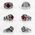 thumbnail image 3 of Mens Titanium Steel Ring Retro Gem Snake Design Geometric European Styles Red Diamond Accent Seven To Thirteen, 3 of 5