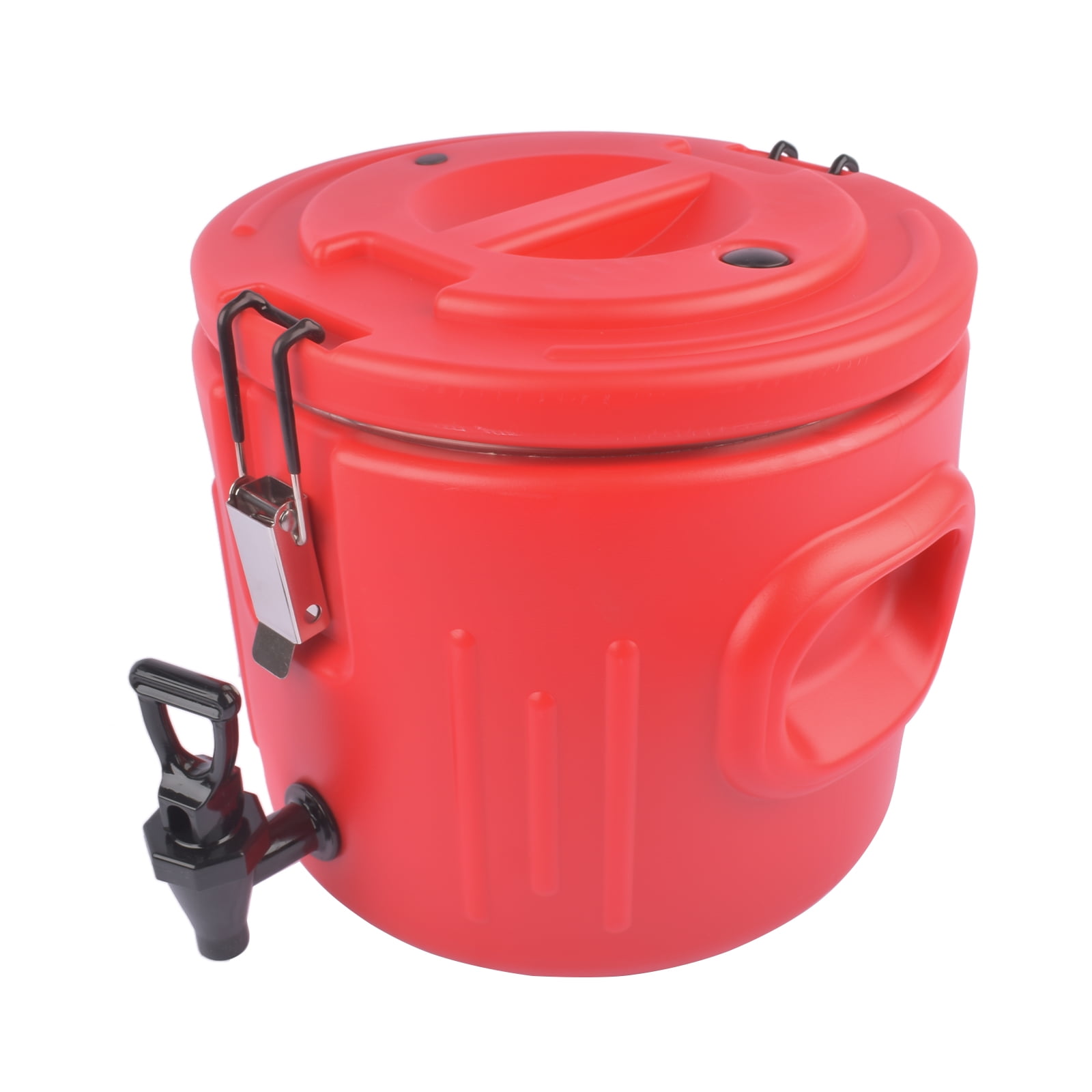 Insulated Beverage Cooler Ice and Hot Drink Dispenser with 304 Stainless Steel Interior and Spout, Portable Water Cooler with Handles, Outdoors Water Jug, Red (2.6/4/5 Gallon)