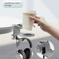 thumbnail image 2 of 360°Rotating Clamp On Desk Cup Holder Headsets Hanger For Office Gaming Setups, 2 of 11