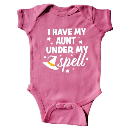 

Inktastic I Have My Aunt Under My Spell with Cute Witch Hat Gift Baby Boy or Baby Girl Bodysuit