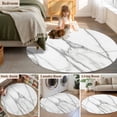 thumbnail image 5 of Round Rugs 4Ft, Marble White Round Area Rug Washable Indoor Throw Carpet, Ombre Grey Modern Minimalist Soft Non Slip Circle Rug for Kitchen Nursery Room Home Decor Aesthetic, 5 of 8