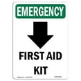 thumbnail image 1 of SignMission OS-EM-A-1218-V-10491 12 x 18 Po Signe d'Urgence OSHA - Trousse de Premiers Soins avec Symbole, 1 of 1