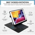thumbnail image 4 of Keyboard Case for iPad Pro 10.2 inch 9th/8th/7th Generation, 360°Rotatable iPad Air 3 & iPad Pro 10.5 inch Wireless Keyboard Case with Multi-Touch Trackpad,7 Color Backlit (Black), 4 of 6
