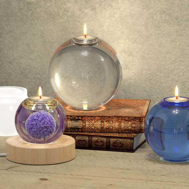 BQBQERT 3pcs Epoxy Resin Holder Mold Silicone Candlestick Hand