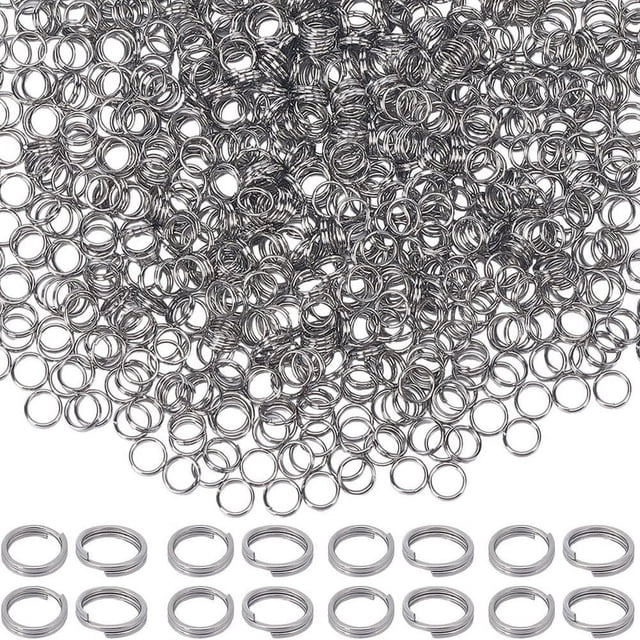 EIGTHTAIL 1000Pcs 304 Stainless Steel Split Rings Double Loops Jump Rings Stainless Steel Color 24 Gauge 5x1mm Inner Diameter 3.8mm Single Wire 0.5mm