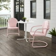 thumbnail image 6 of Crosley Furniture Tulip 3 Piece Metal Outdoor Bistro Set in Pastel Pink, 6 of 16
