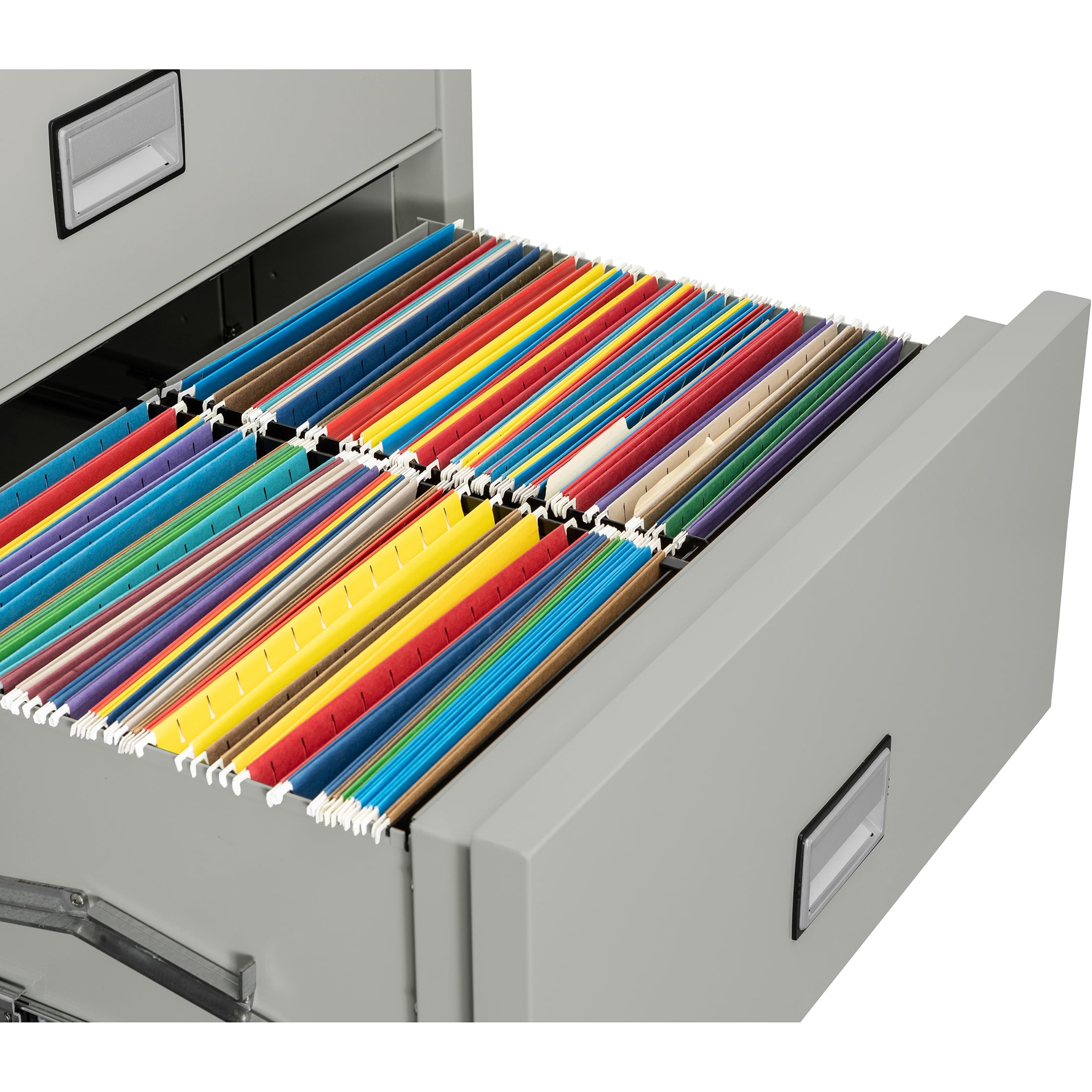 Phoenix Safe Lateral 31 inch 4-Drawer Fireproof File Cabinet with Key Lock, Water Seal, Gray, LAT4W31LG