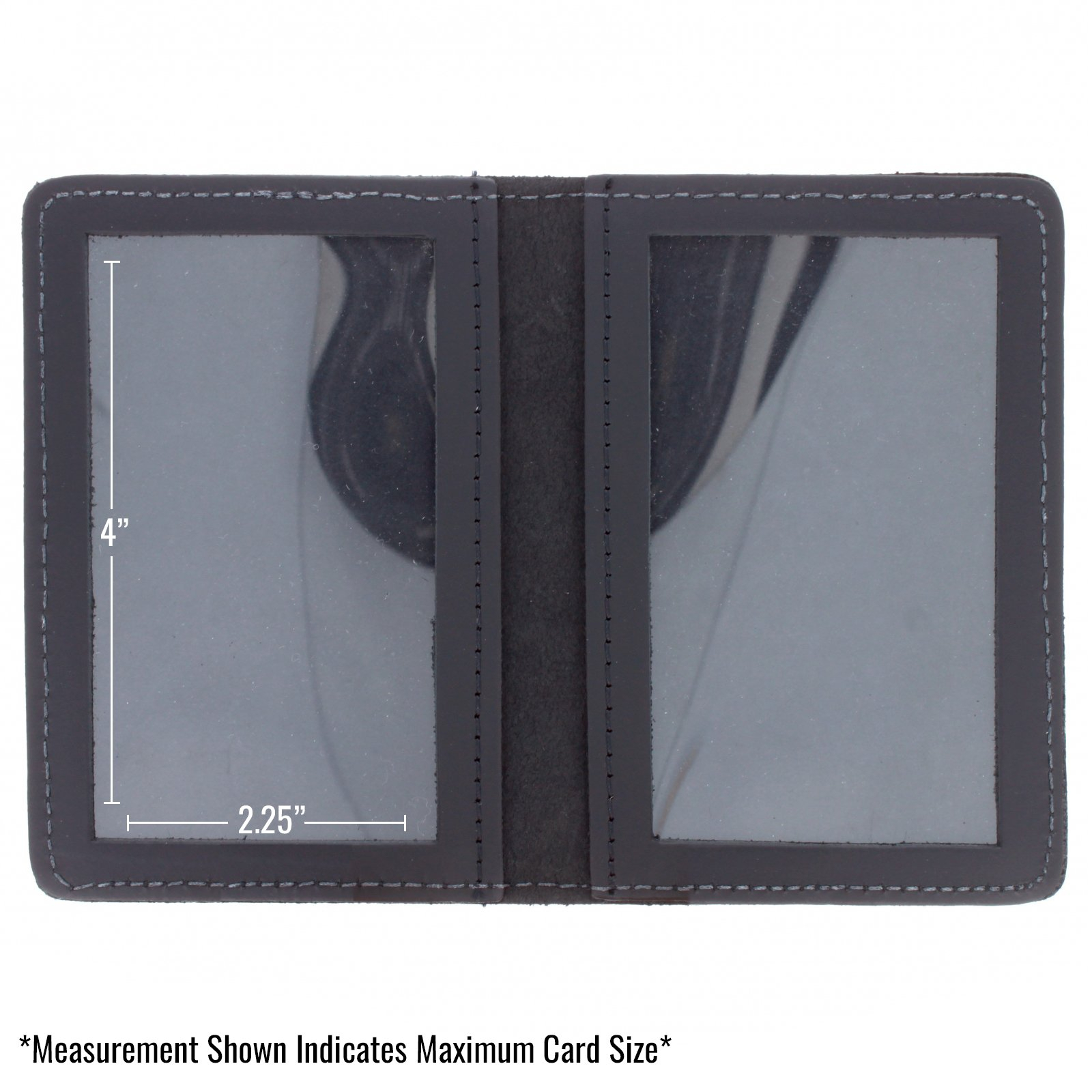 ASR Federal Leather Bifold Minimalist Double ID Card Holder, Black