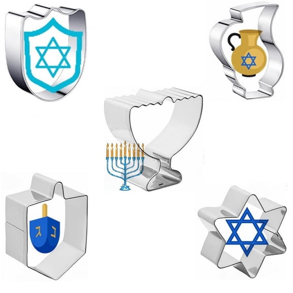 vlrwzc Hanukkah Cookie Mould Tools Cookie Cutter Set Stainless Steel Biscuit Moulds Cookie Fondant Cutting Clay Cutter