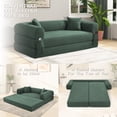 thumbnail image 4 of VFD Compression Sofa - 3 Seats Convertible Floor Sofa Bed - with Pillow Back Support Armrest - Comfy Foldable Sofa Bed Compressed Sofa in Box - Corduroy Fabric - for Living Room Bedroom, 4 of 10