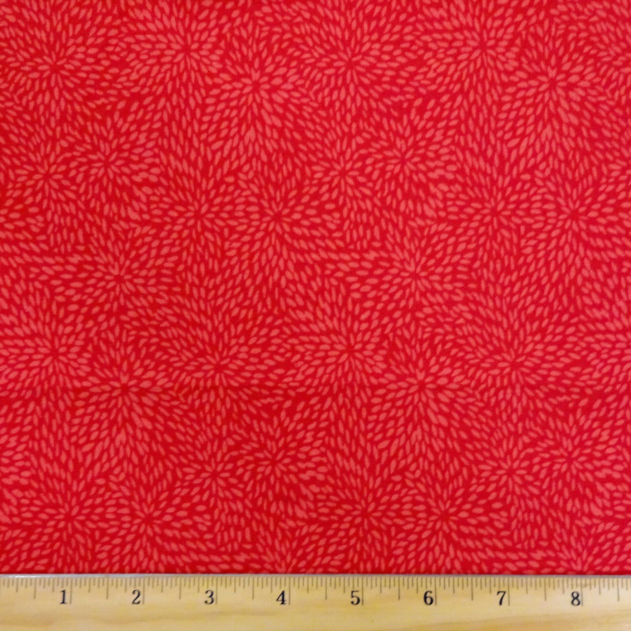 Waverly Inspirations 1 Yard Cut 100% Cotton Burst Red Print Fabric, Poppy Red, 44" Wide for Quilting & Sewing