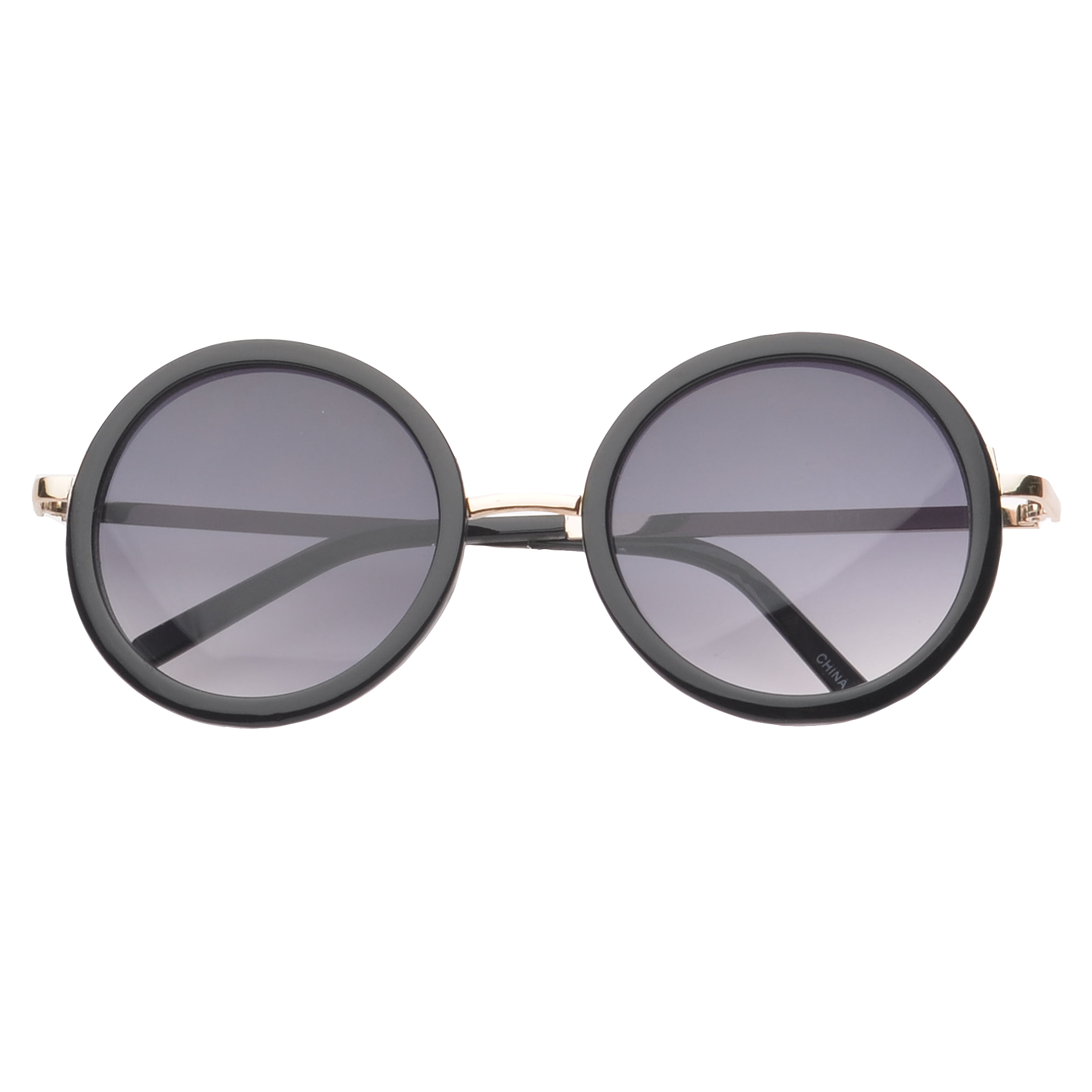 MLC Eyewear Binoculars Round Fashion Sunglasses in Black-gold - Walmart.com