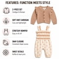 thumbnail image 5 of Jessica Simpson Baby Girls Clothing Set Cute Cardigan Sweater & Romper Jumpsuit Infant Outfit 2 Piece, 5 of 7