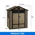 thumbnail image 6 of Dextrus 6x4.4 FT Outdoor Storage Shed with Floor and Window, Large Storage Shed with Lockable Door, and Vents, Brown, 6 of 9