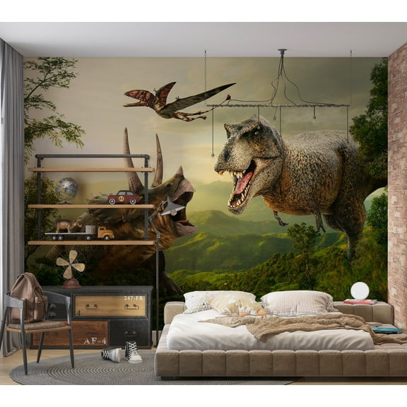 Dinosaur Wallpaper Wall Mural - Dinosaur Square