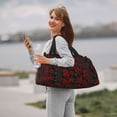 thumbnail image 6 of Rocae Rose Print Hand Travel Bag Travel Duffel Bag and Fitness Bag, Women's Waterproof Weekend Tote, Men's Travel and Fitness Essentials, 6 of 7