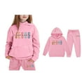thumbnail image 5 of Toddler Jesus Loves You Hooded Sweatshirts Long Sleeve Cute Graphic Hoodies Girls Oversize Pullover Jogging Pants 2 Piece Fall Winter Clothes Crop Tops Winter Clothes 2T, 5 of 5