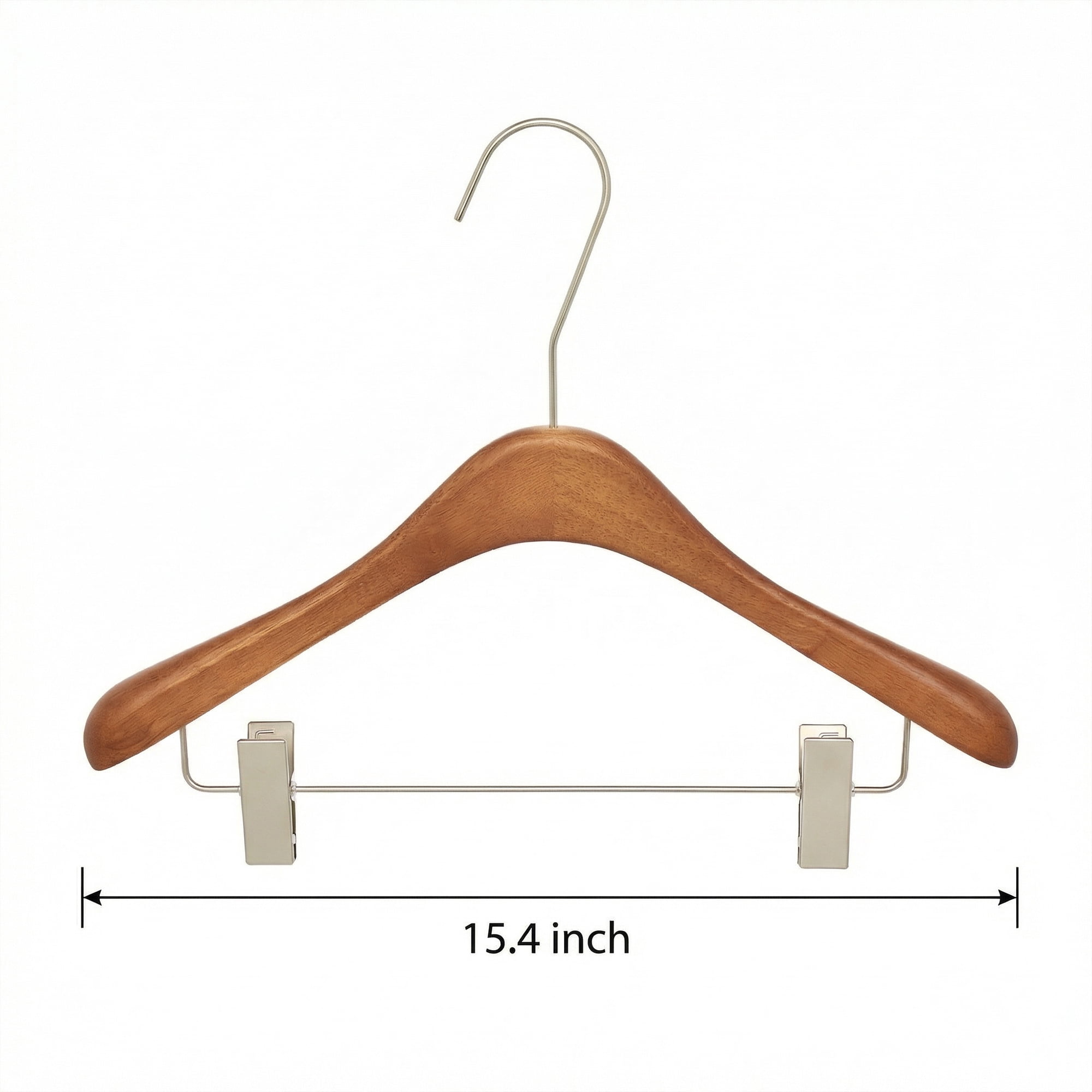 Unique Bargains 2Pcs Wood Space Saving Storage Pants Shirts Hanger Clip