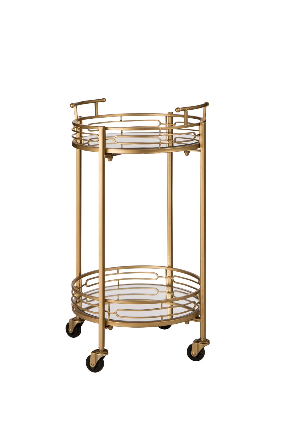 Glitzhome Deluxe Metal Round Mirrored Bar Cart Walmart Com Walmart Com