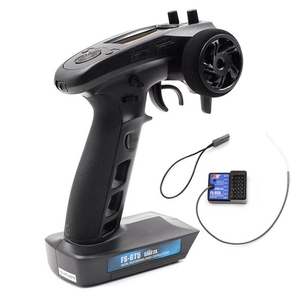 DTXMX Flysky FS-GT5 Émetteur RC 6 Canaux avec Récepteur Gyroscope FS-BS6 Contrôleur Radio 2.4G pour Voiture RC Buggy Crawler Bateaux Tank
