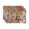thumbnail image 2 of SugarBloom Valentine's Day Placemats, Red Heart Design, 12"x18" Holiday Table Mats for Wedding, Party, Kitchen Dining Decoration, Love Theme,E, 2 of 3