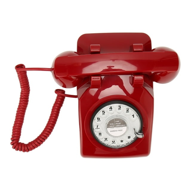 Vintage Landline Phone, Durable Easy To Use Speaker Retro Telephone ABS Mechanical Ringer For Hotel For Bedroom For Elderly Red