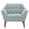 thumbnail image 2 of Newport Lounge Chair, Accent Chairs for Bedroom, INCLAKE Midcentury Modern Accent Arm Chair for Living Room, Linen Fabric Comfy Reading Chair, Tufted Comfortable Sofa Chair-Light Blue, 2 of 7