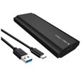 thumbnail image 1 of Carcasa para SSD M2 con protocolo dual NVMe SATA, 2 en 1, USB C 3.1 Gen2 de 10 Gbps a PCIe M.2, color negro, 1 of 5