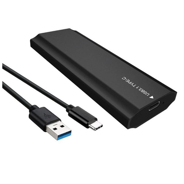 Carcasa para SSD M2 con protocolo dual NVMe SATA, 2 en 1, USB C 3.1 Gen2 de 10 Gbps a PCIe M.2, color negro
