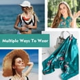 thumbnail image 7 of GIRACOA 4 PCS Large Satin Square Head Scarf for Women, 35" Silk Floral Hair Bandanas for Hair Wrapping & Handbag Accessory, 7 of 7