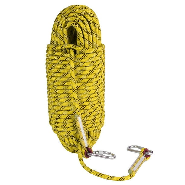 Qiilu 30m Outdoor Rock Climbing Escape Rope 12mm Diameter Safety Survival Cord, Survival Cord,climbing Rope Yellow
