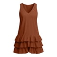 thumbnail image 4 of XiYing Robes pour Femmes, Robe Maxi d'Été Sans Manches à Col en V pour Femmes - Coupe Ample Décontractée pour la Plage et les Vacances, Design Uni, Taille Unique (Lot de 1), 4 of 7