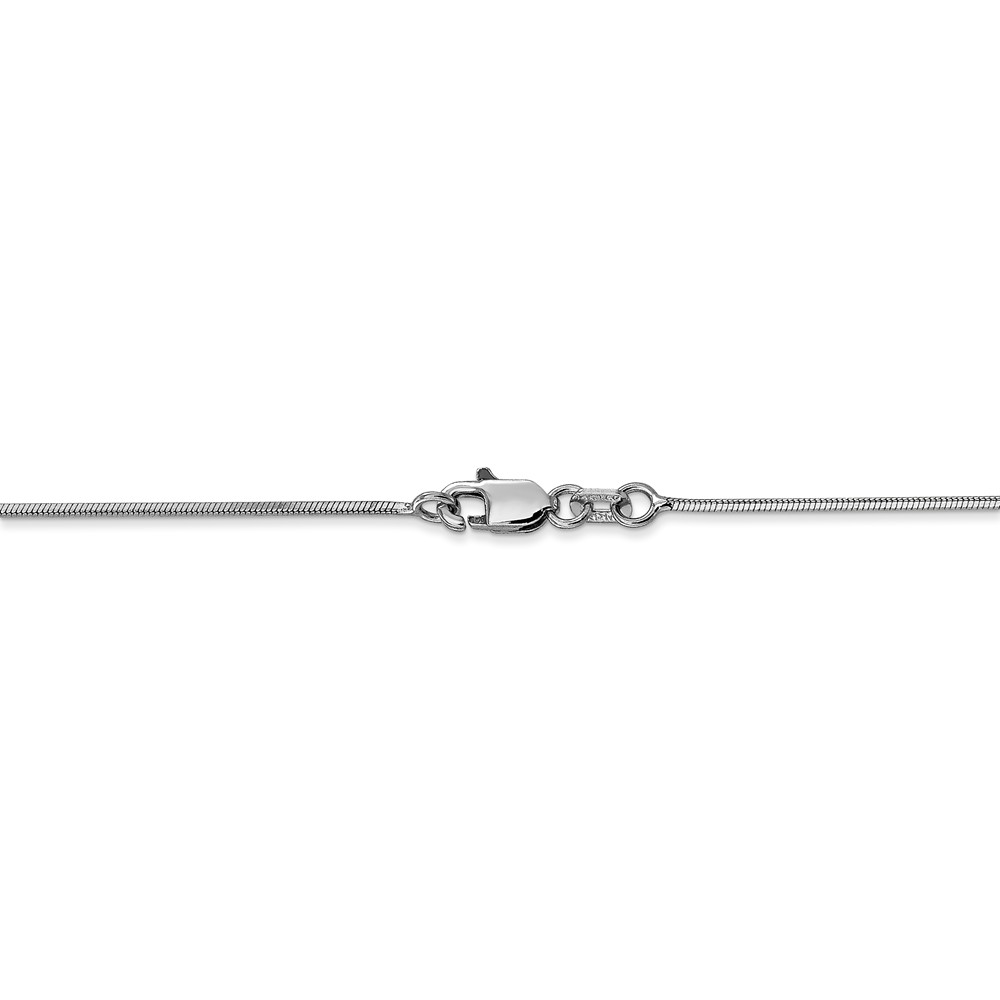 Real 14kt White Gold 1.0mm Octagonal Snake Chain; 18 inch; Lobster Clasp; for Adults and Teens; for Women and Men